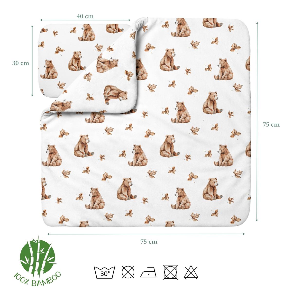 BABY Bambus-Bettwäsche Bärchen - Weiß, Textil (75/75cm) - waldin