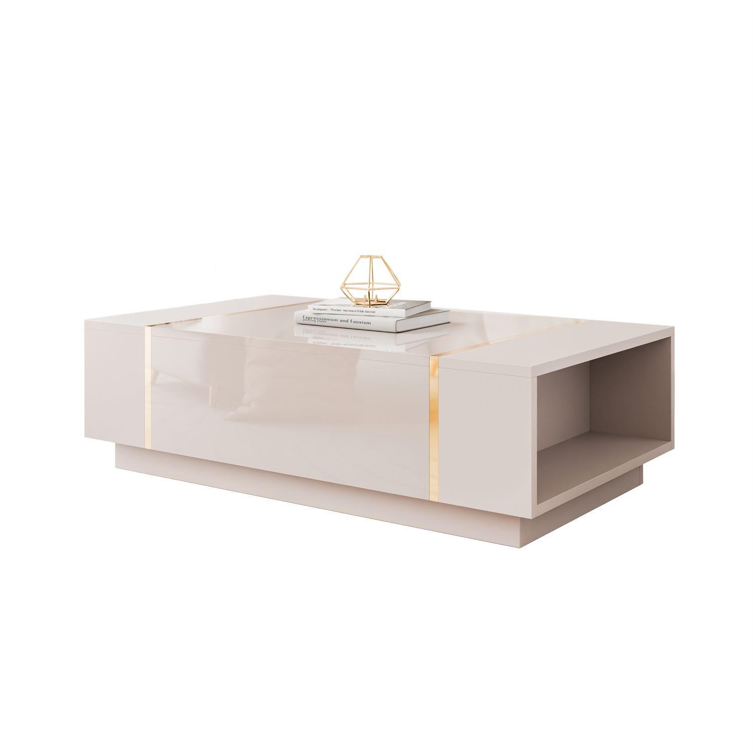 COUCHTISCH ONYX Kaschmir Hochglanz - Kaschmir, Holzwerkstoff (65/104/41.5cm) - Lookway