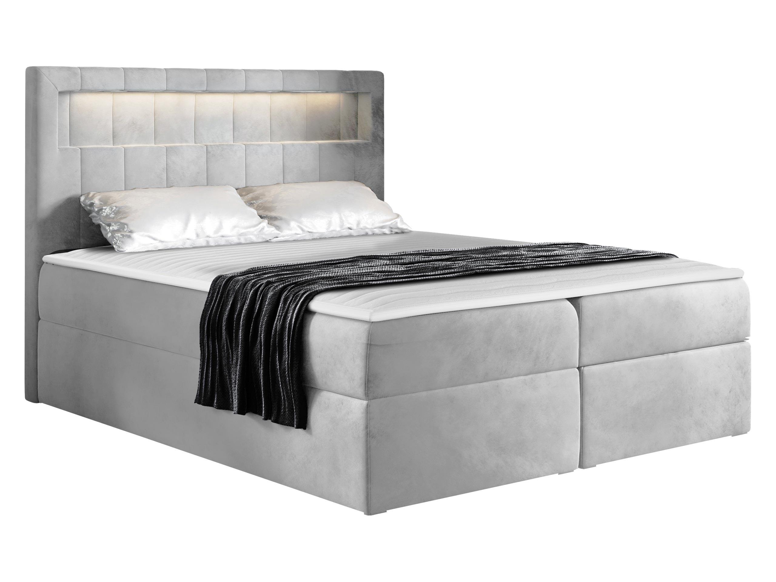BOXBETT Aspen - H3 - Hellgrau, Holz/Textil (160/200cm) - MIRJAN24