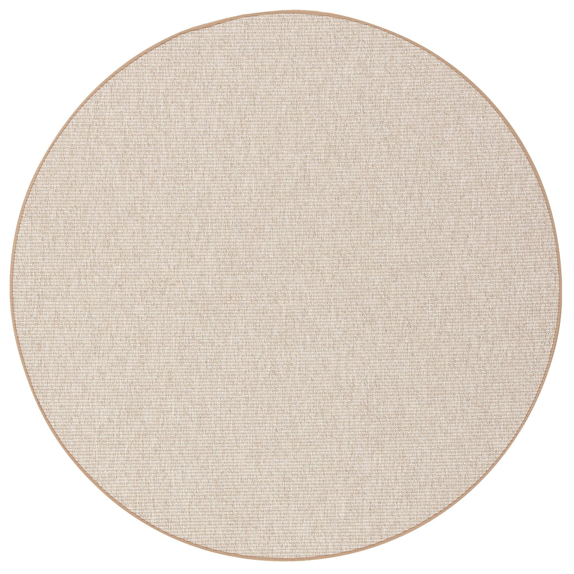 SISAL-OPTIK DESIGNER FLACHGEWEBE TEPPICH PURE MELIERT RUND - Beige, Textil (133/133cm) - Snapstyle