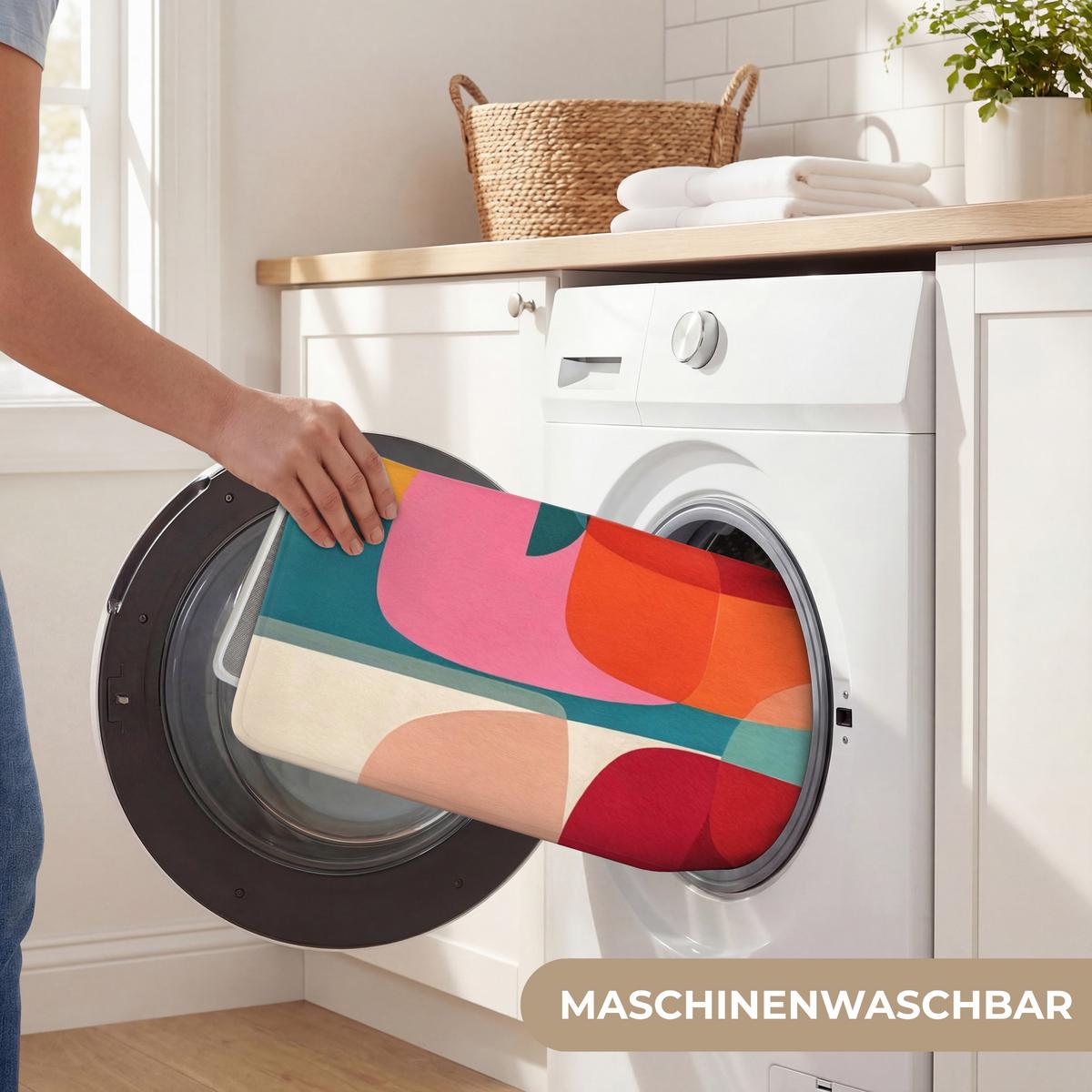 BADEMATTE Formen - Bunt - Abstrakt - Flugzeuge 60x120 cm - Multicolor, Textil (60/120cm) - OnlyWow