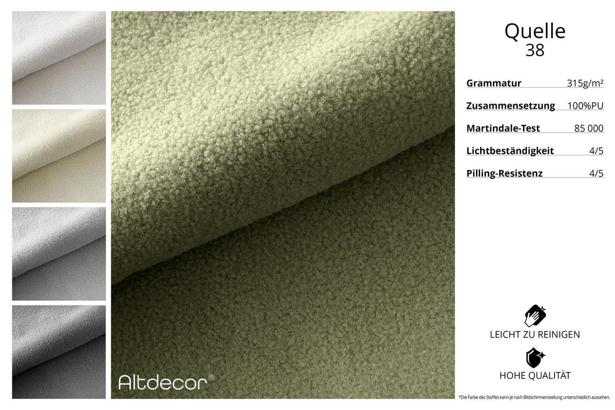 ECKSOFA Ottomane Links IREA-L2-v2 - 327x165x80 cm Grün - Platinfarben, Holzwerkstoff/Textil (327/165cm) - ALTDECOR