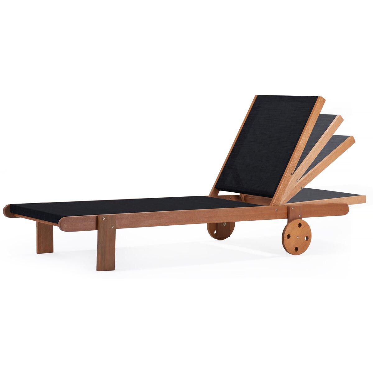 SONNENLIEGE saïgon Schwarz - Schwarz, Metall (71/35/193cm) - Habitat Garten