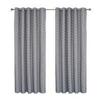 VERDUNKELUNGSVORHÄNGE geometrisch mit Thermo-Funktion, Ösen 167/137 cm - Grau, Textil (167/137cm) - Homescapes