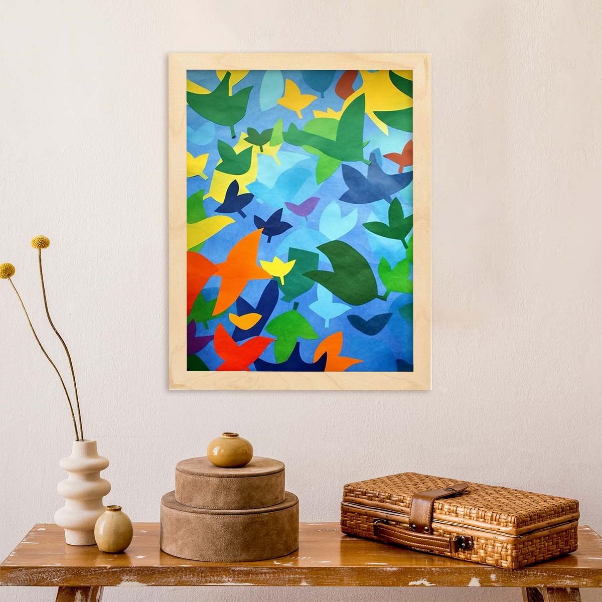 POSTER Matisse-Stil A4 Rahmen Aus Hellem Holz - Beige, Papier (29.7/5/21cm) - Nacnic