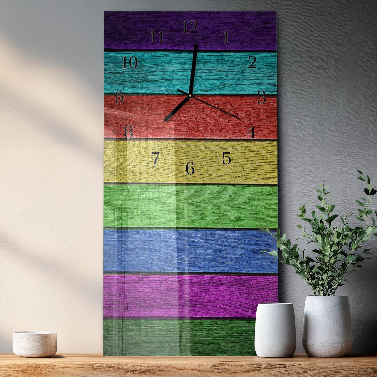 WANDUHR aus Glas 30x60 cm - Platte - Multicolor, Glas (30/60/0.4cm) - TULUP