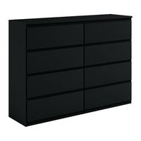 KOMMODE NUDO 120/101,5/39cm mit 8 Schubladen Türen Schwarz - Schwarz, Holzwerkstoff (120/101.5/39cm) - MASSENO