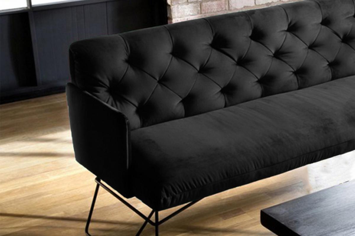 ESSZIMMERBANK CHARME Schwarz Velvet - Schwarz, Textil (166/85/68cm) - KAWOLA