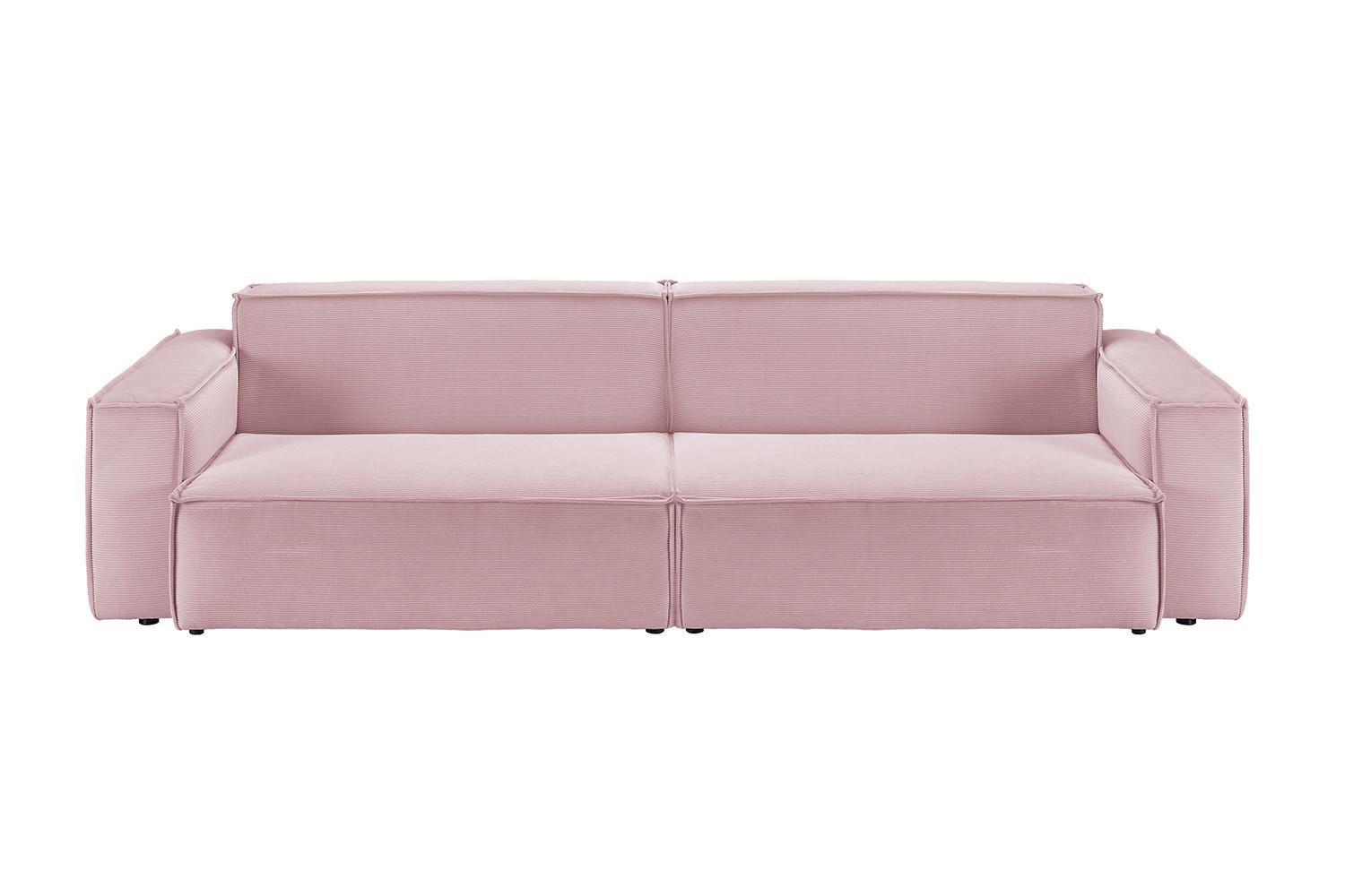 SOFA SAMU Pink Cord - Schwarz/Rosa, Textil (236/72/106cm) - KAWOLA