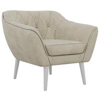 SESSEL PIRS - Beige Velvet - Weiße Beine - Beige/Weiß, Holzwerkstoff/Textil (80/75/74cm) - MKS