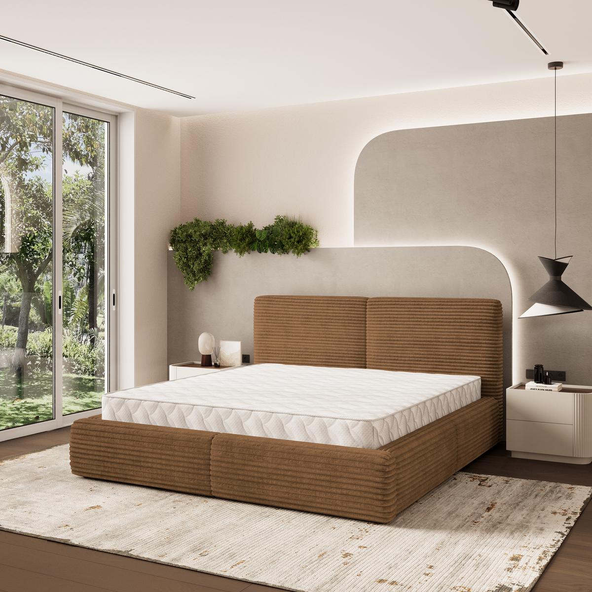 POLSTERBETT FELURO 160x200 cm mit Bettkästen - Kupferfarben - Kupferfarben, Holz (160/200cm) - MASSENO