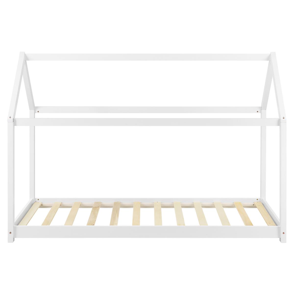 HAUSBETT Netstal - Weiß, Holz (80/160cm) - [en.casa]