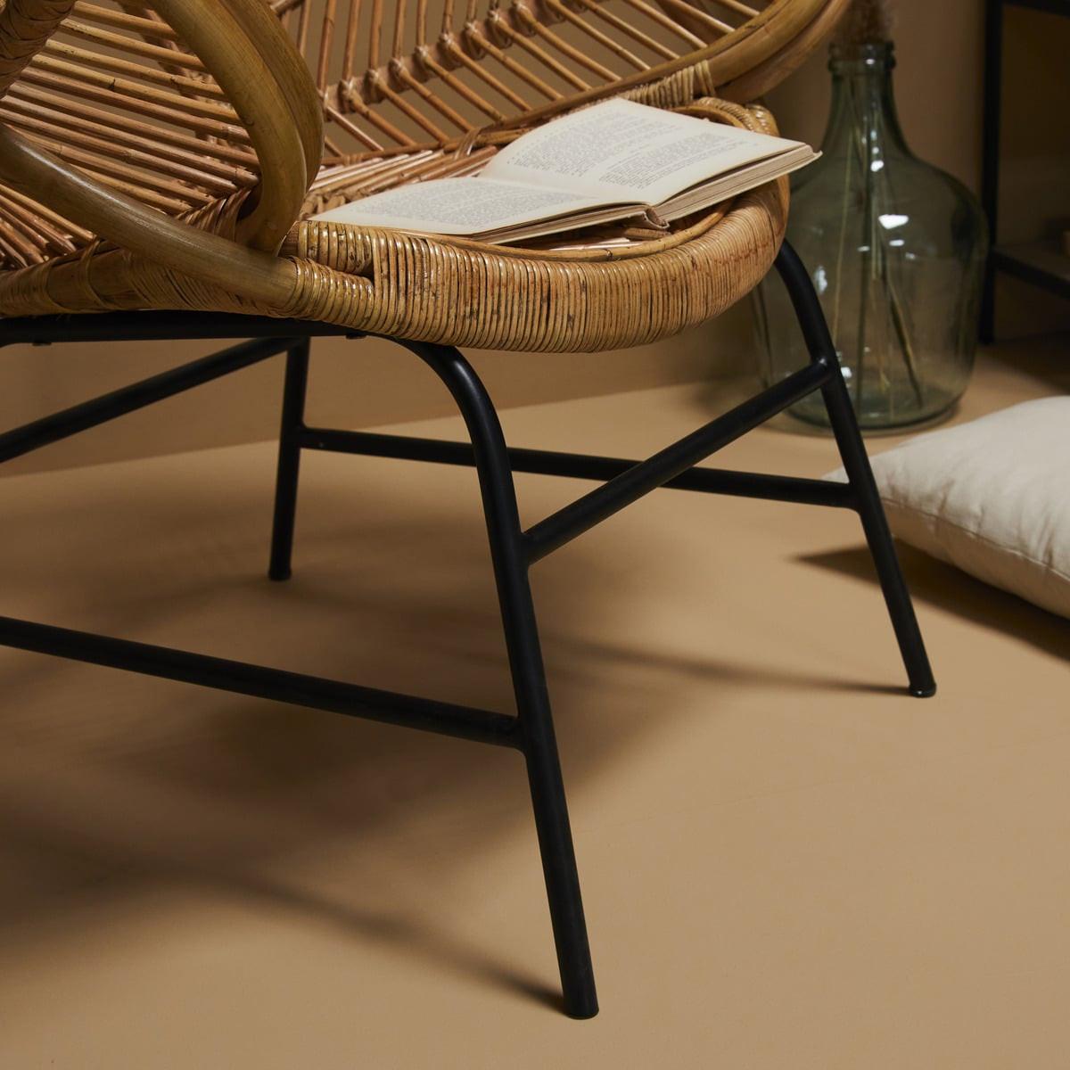 RATTANSESSEL H104 cm – FLEUR - Eichefarben, Textil (54/104/62cm) - Signature