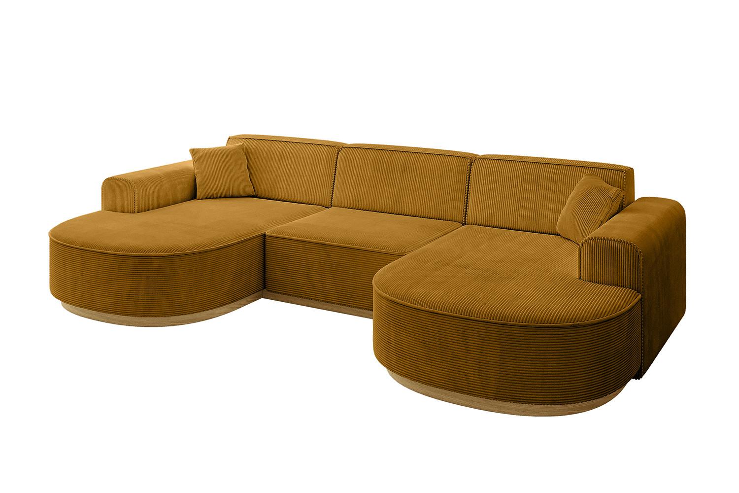 WOHNLANDSCHAFT MARI-U1-v2 - 303x171x83 cm Senfgelb Cord - Gelb, Holzwerkstoff/Textil (303/83/171cm) - ALTDECOR