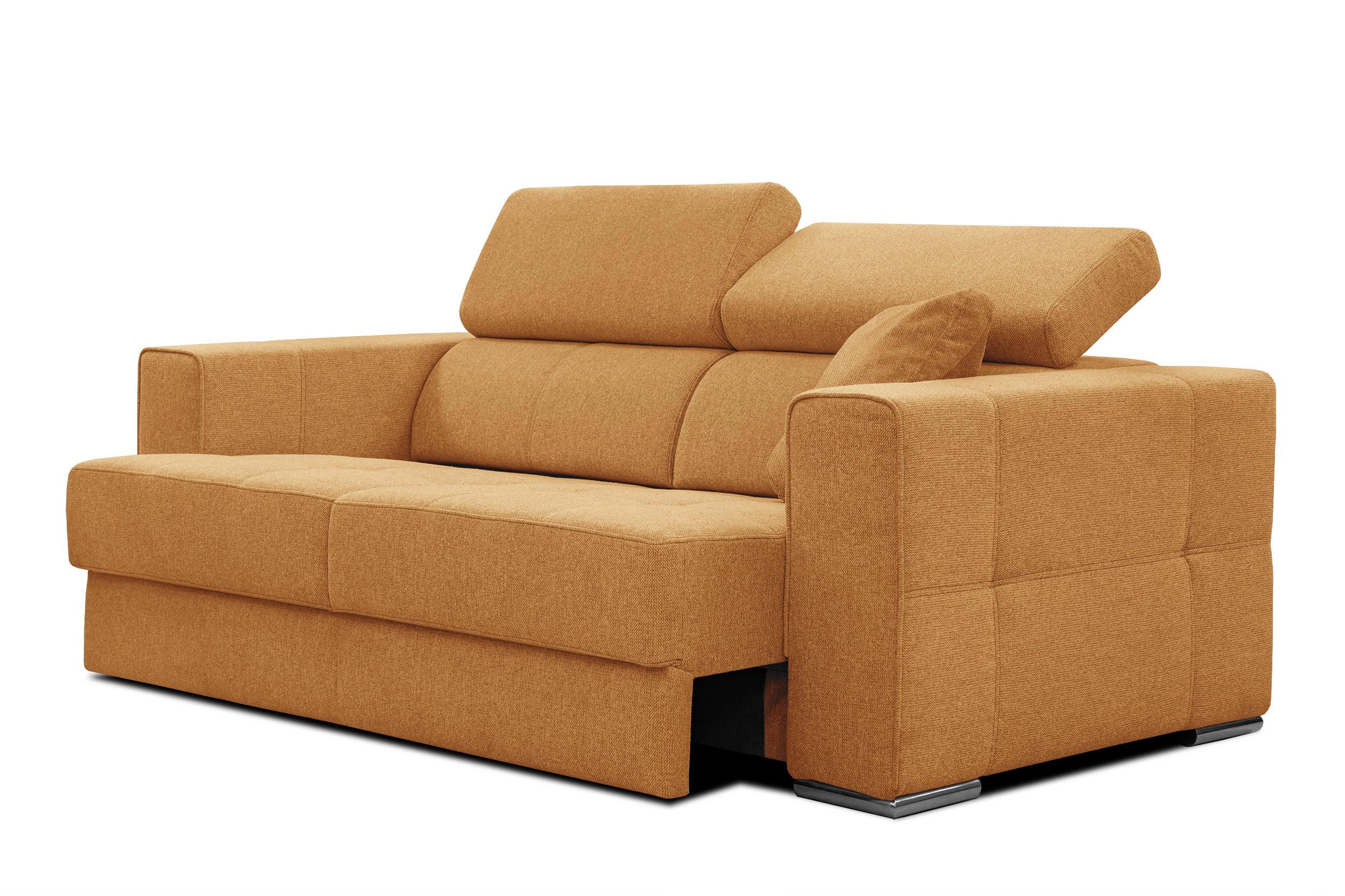 SOFA QUARTZ 3-Sitzer mit Ausziehsitz, orange - Orange, Holzwerkstoff/Textil (202/80/102cm) - Wozimo