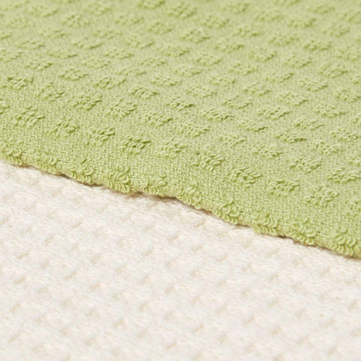 GESCHIRRTÜCHER Olive, 2er-Set Waffelpiqué, 100% Baumwolle - Grün, Textil (40/60cm) - Homescapes