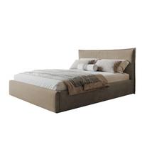 BETT 120x200 - Polsterbett mit Bettkasten und Holzrahmen - Modern Betten - Weicher Jasminstoff - Kollektion Rimini - Beige - Beige, Holz/Textil (120/200cm) - Alpi-Möbel