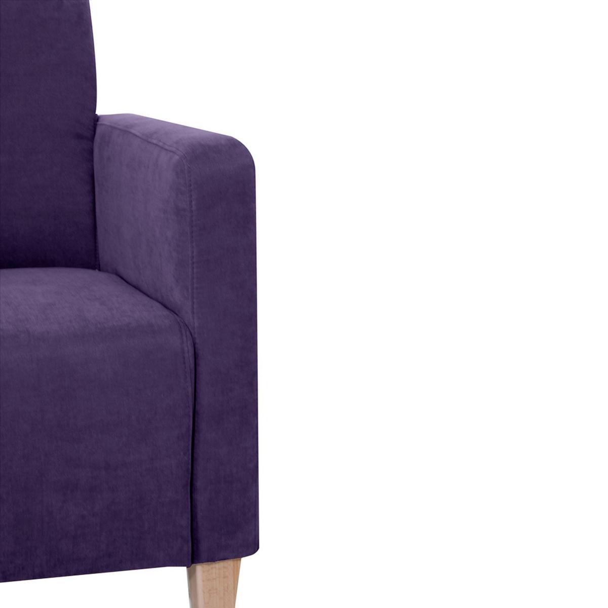 SESSEL Karol Bezug Veloursstoff Buche natur / violett - Lila, Kunststoff (71/81/70cm) - 58aufmkessel