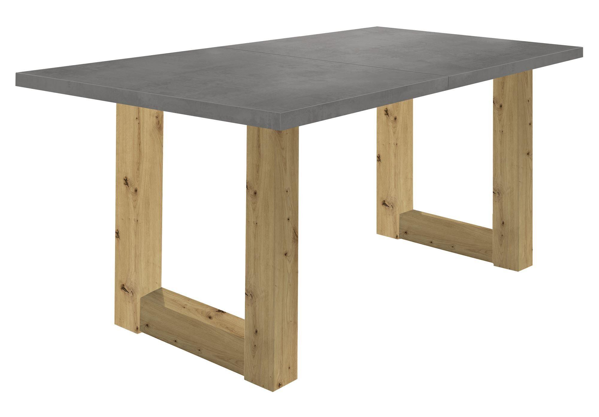 ESSTISCH ausziehbar Eila 1 140 x 90 x 75 Esszimmertisch Asteiche/Graphit - Grau, Holz (140/90/75cm) - 58aufmkessel