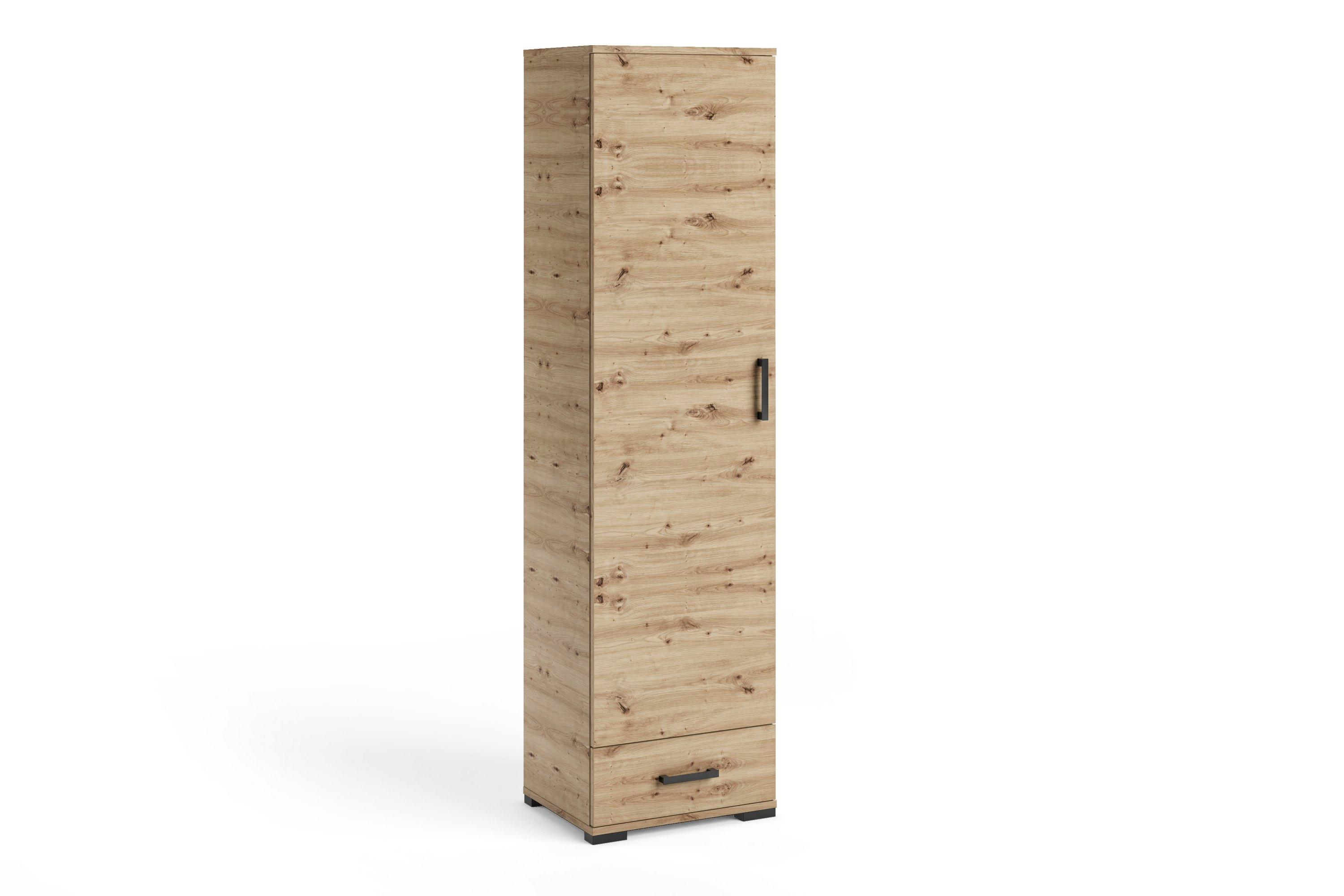 DREHTÜRENSCHRANK ALBANO 50/186/40cm 1-türig Eiche Artisan - Eiche Artisan, Holzwerkstoff (50/186/40cm) - MASSENO
