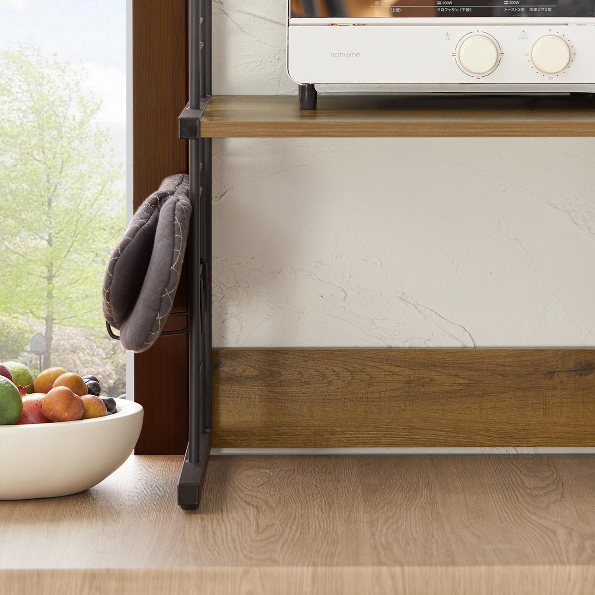 MIKROWELLENHALTER Vintage Braun - Naturfarben, Holzwerkstoff (60/72/36cm) - SoBuy