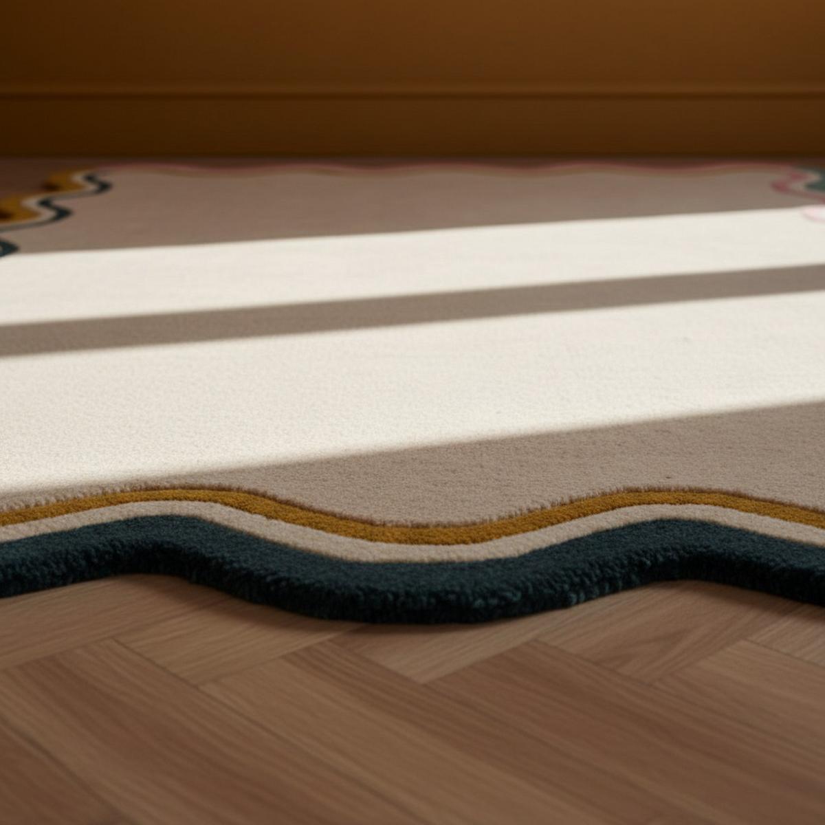 TEPPICH aus Wolle WINCH in Beige, mit Bordüre, 120 x 170 cm - Beige, Textil (170/120cm) - KADIMA DESIGN