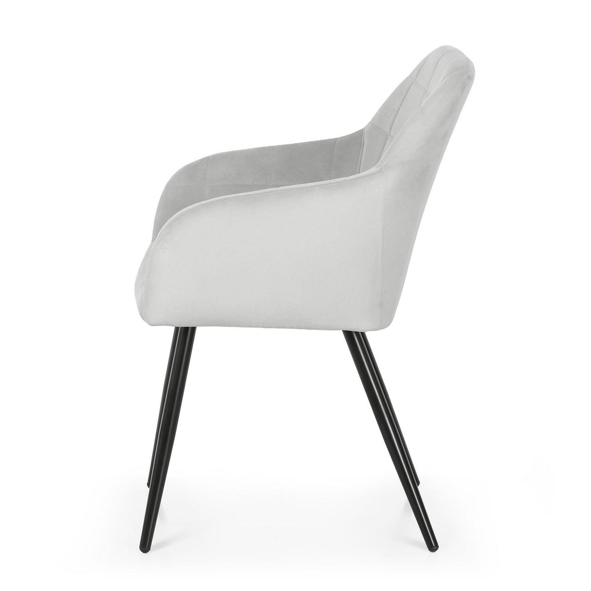 POLSTERSTUHL 4er Set, Metallbeine Grau 54/82/58 - Grau, Textil (54/82/51cm) - RAUMHIRSCH FURNITURE