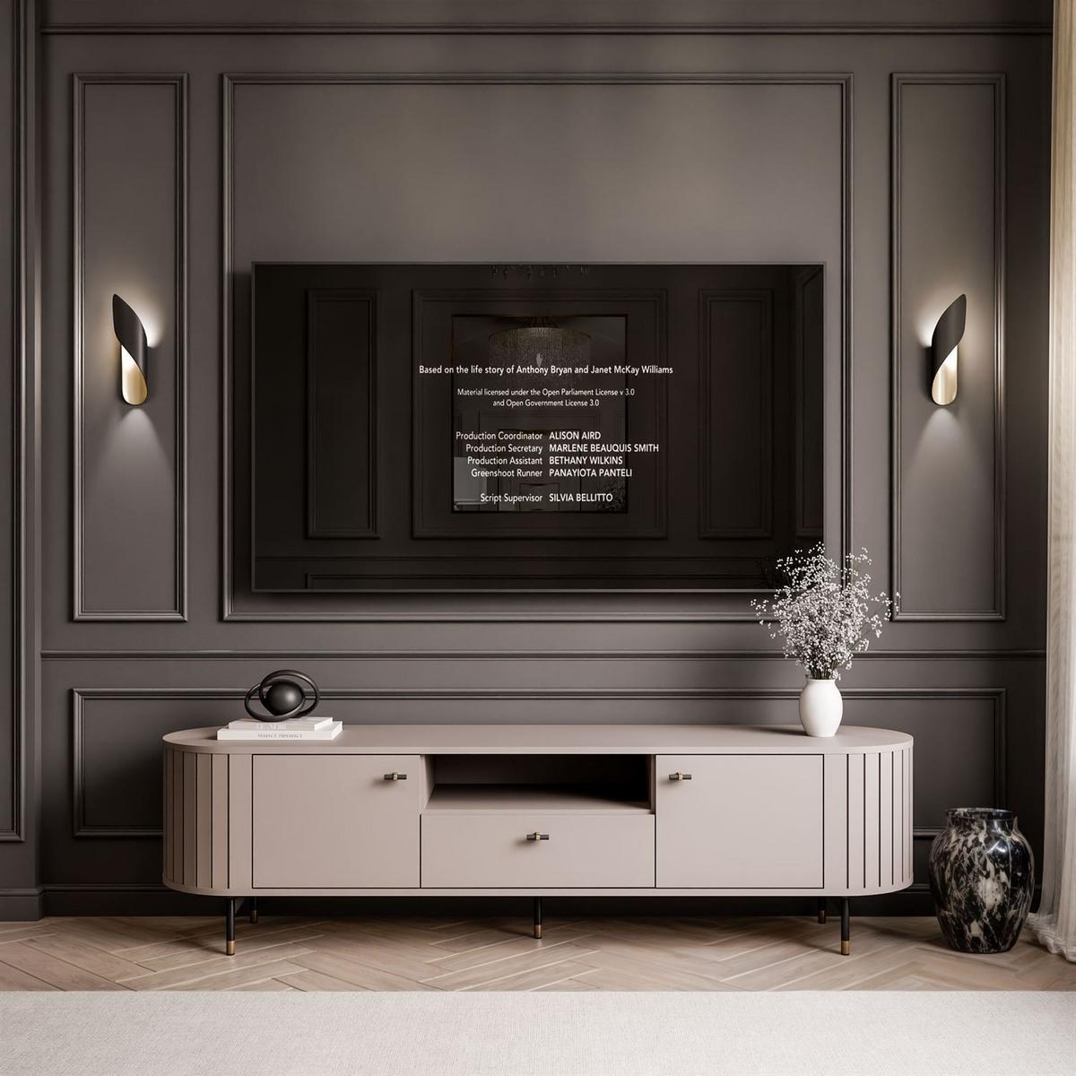 TV-ELEMENT ELODIE mit Schublade Kaschmir - Kaschmir, Holzwerkstoff (180/49/40cm) - Lookway