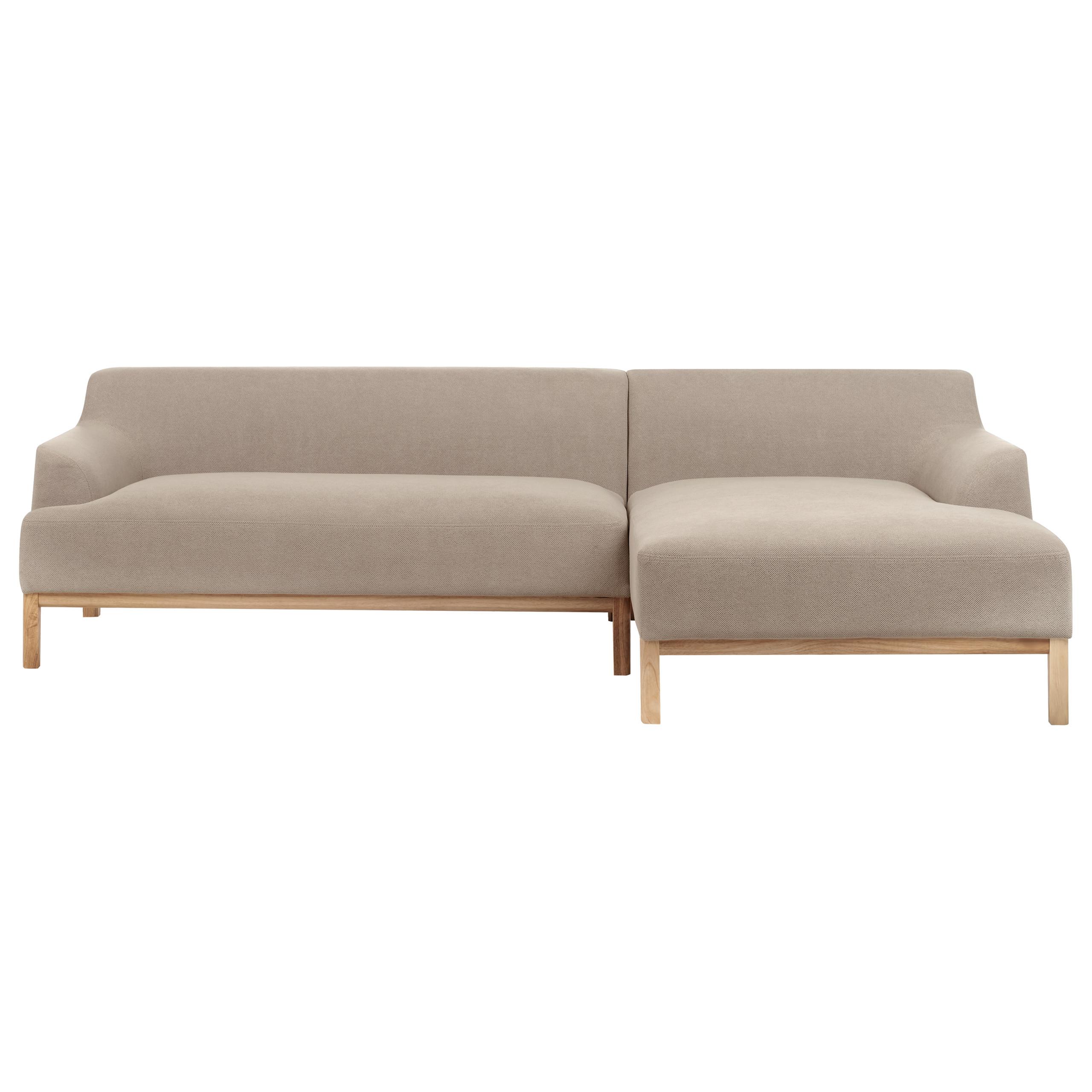 ECKSOFA 3-Sitzer Stoff Taupe linksseitig Sosjo - Taupe, Textil (251/132cm) - Beliani