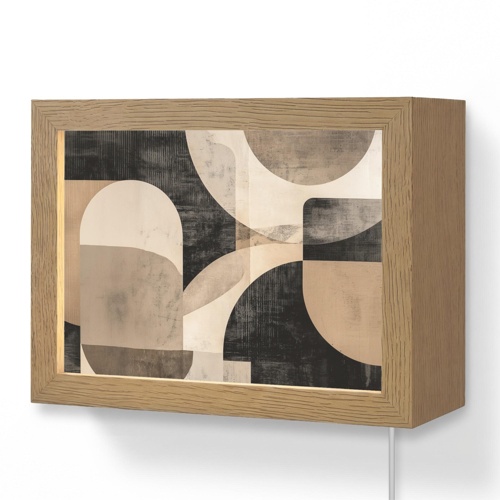 WANDLEUCHTE Abstrakt - Formen - Modern - Beige 20x15 cm - Grau, Holzwerkstoff (20/15/8cm) - OnlyWow