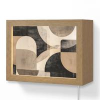 WANDLEUCHTE Abstrakt - Formen - Modern - Beige 20x15 cm - Grau, Holzwerkstoff (20/15/8cm) - OnlyWow