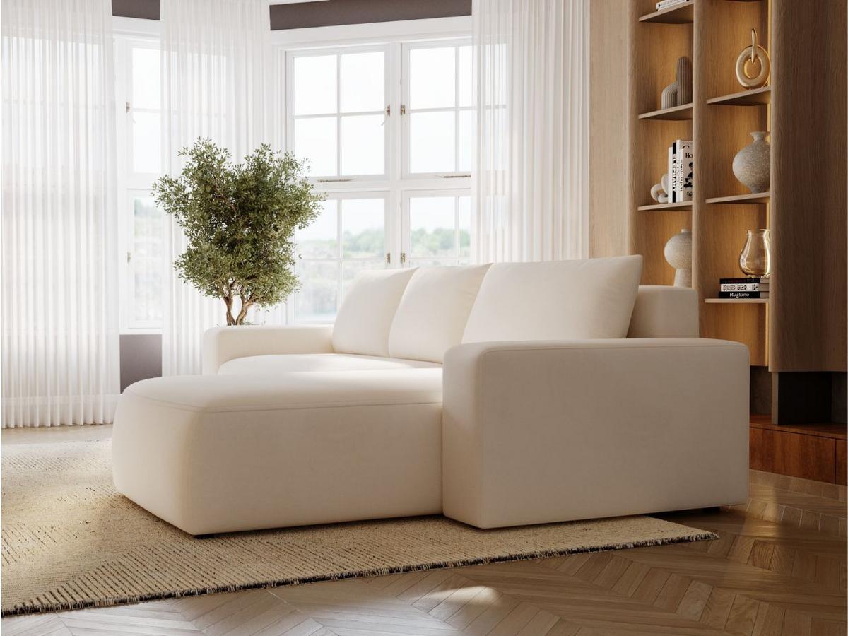 ECKSOFA Tazones Creme Rechts - Creme, Holz/Kunststoff (250/165cm) - Graingold