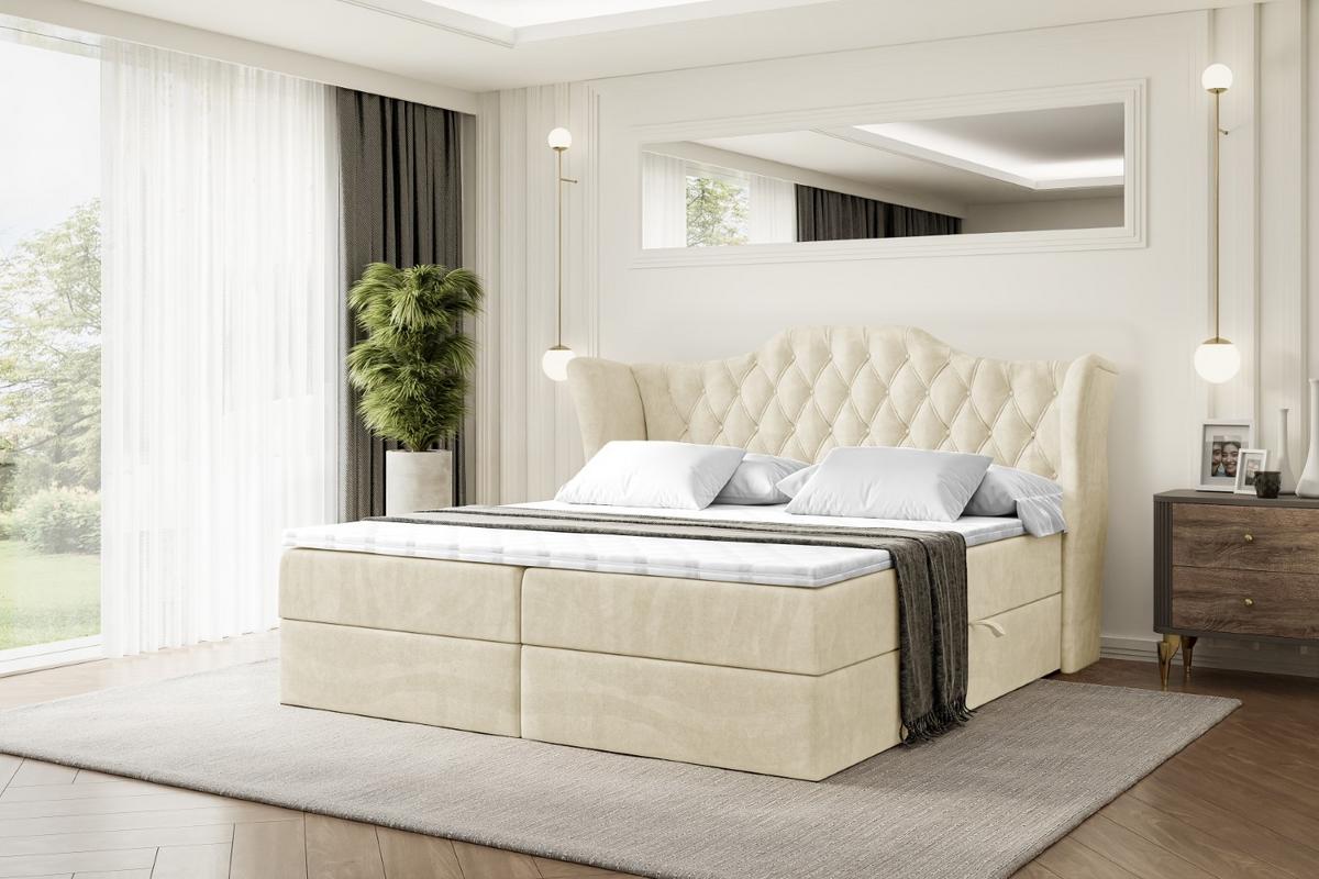 BOXBETT mit Matratze H3 und Lattenrost - VILA - 120x200 cm Beige - Beige, Holzwerkstoff (120/200cm) - ALTDECOR