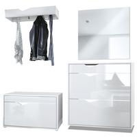 GARDEROBE Kolmio Fronten in Weiß Hochglanz - Weiß Hochglanz, Holzwerkstoff (190/185/33cm) - Vladon
