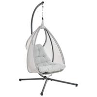 HÄNGESESSEL Grau Avegno - Hellgrau, Textil (98/195/136cm) - Beliani