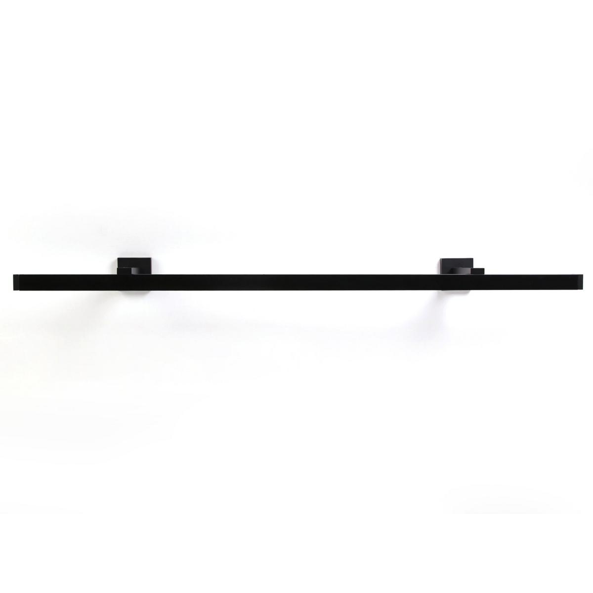 GARDINENSCHIENE auf Maß 1-lauf Wandmontage Cube 130cm - Schwarz, Metall (130cm) - Deco-Raum