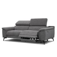 RELAXSOFA FIERO 3-Sitzer mit 1 Relaxfunktion, dunkelgrau - Dunkelgrau/Schwarz, Holzwerkstoff/Textil (212/82/103cm) - Wozimo