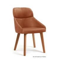 ESSZIMMERSTUHL (8er-Set) Dasya 52x82x63 Eiche geölt/Cognac - Cognac/Eichefarben, Kunststoff (63/82/52cm) - 58aufmkessel