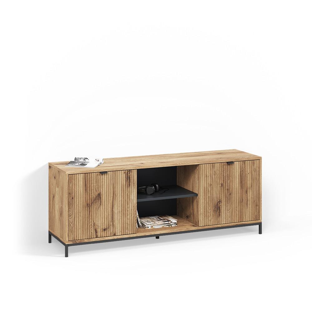 LOWBOARD Aterno Viking Oak 150 x 60 cm mit 2 Türen - Eichefarben, Holzwerkstoff (150/60/40.1cm) - Livinity®