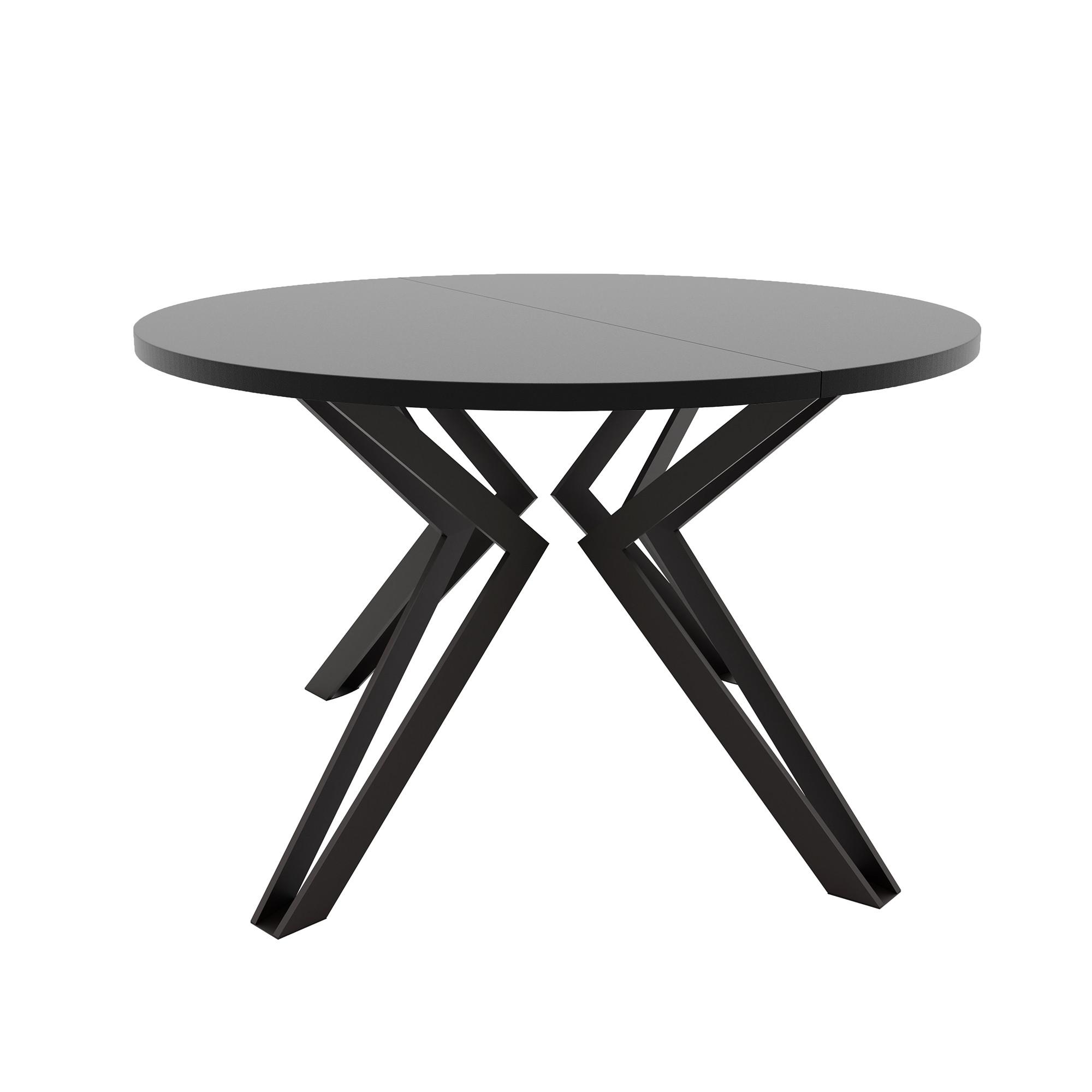 ESSTISCH ausziehbar aus MDF, Schwarz - Schwarz, Holzwerkstoff (120/120/76cm) - Idohome