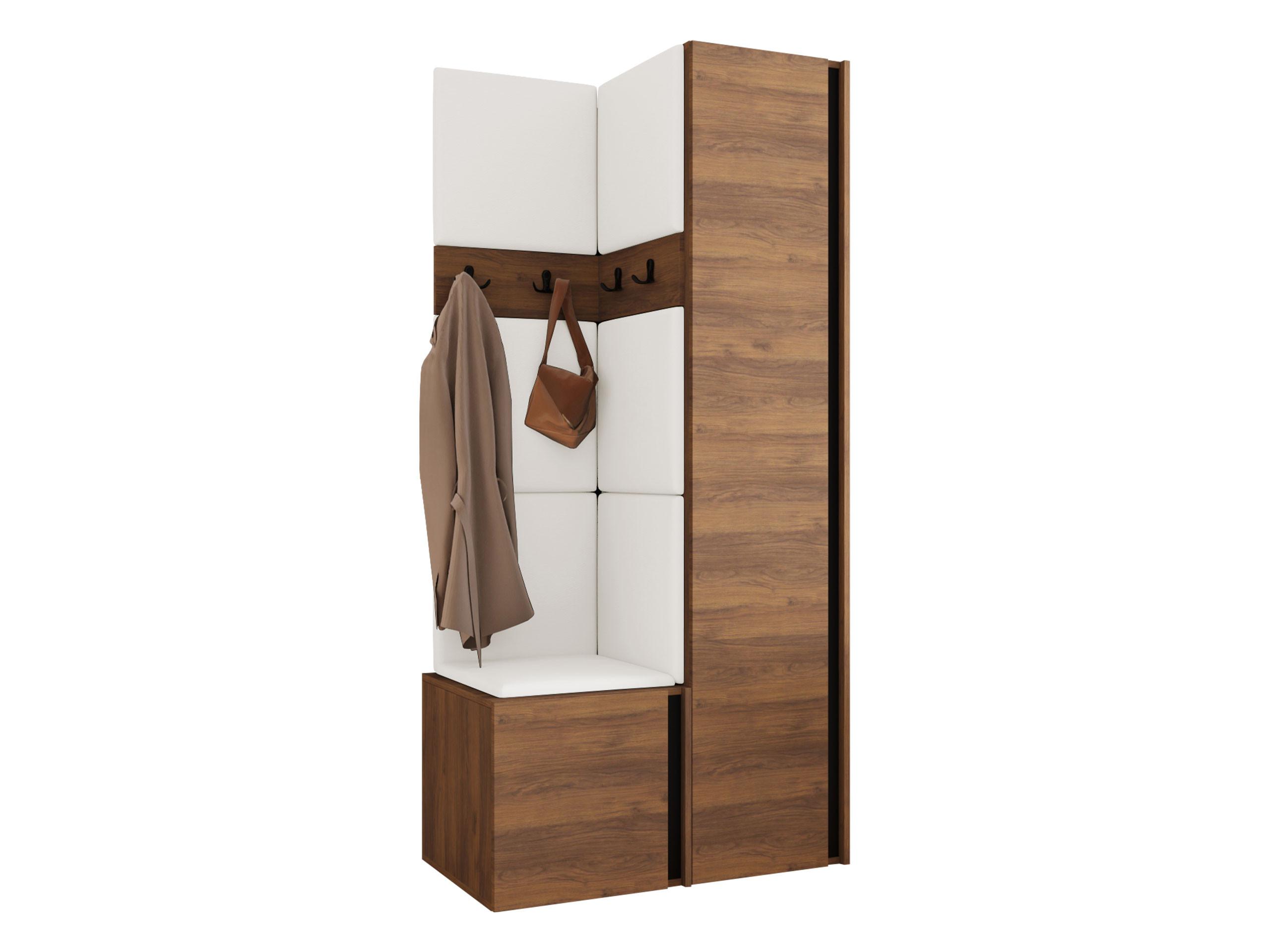 GARDEROBEN-SET Orion XXIV - Nussbaumfarben/Weiß, Holzwerkstoff/Kunststoff (82/186/46cm) - MIRJAN24
