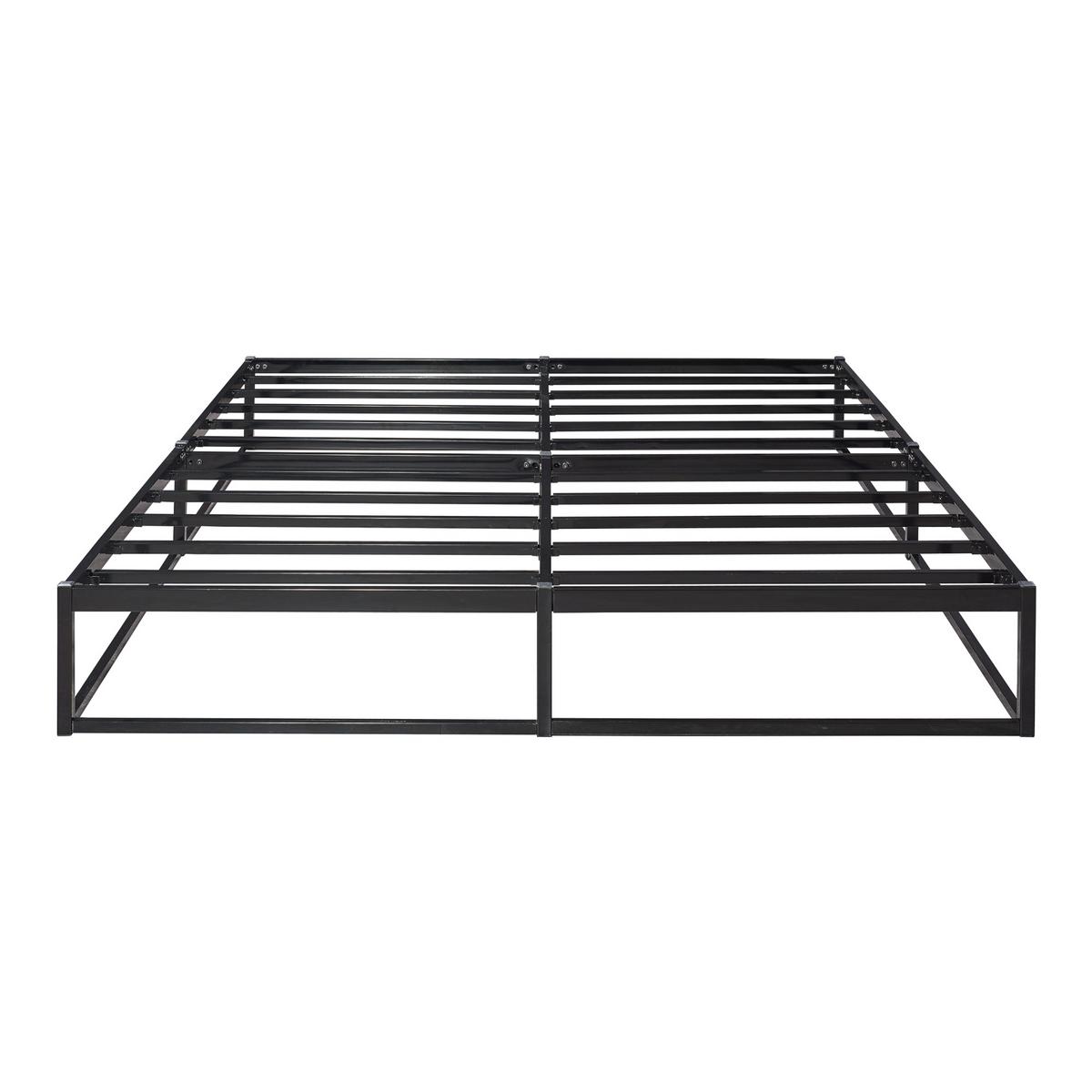 METALLBETT Trerunta mit Matratze - Schwarz, Textil/Metall (140/200cm) - [en.casa]