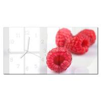 WANDUHR aus Glas 60x30 cm - Himbeeren - Rot, Glas (60/30/0.4cm) - TULUP