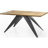 ESSTISCH Vance rechteckig ausziehbar, Lancelot Eiche 160-260/90/76 cm - Eichefarben/Schwarz, Holzwerkstoff/Metall (90/260/76cm) - WFL GROUP