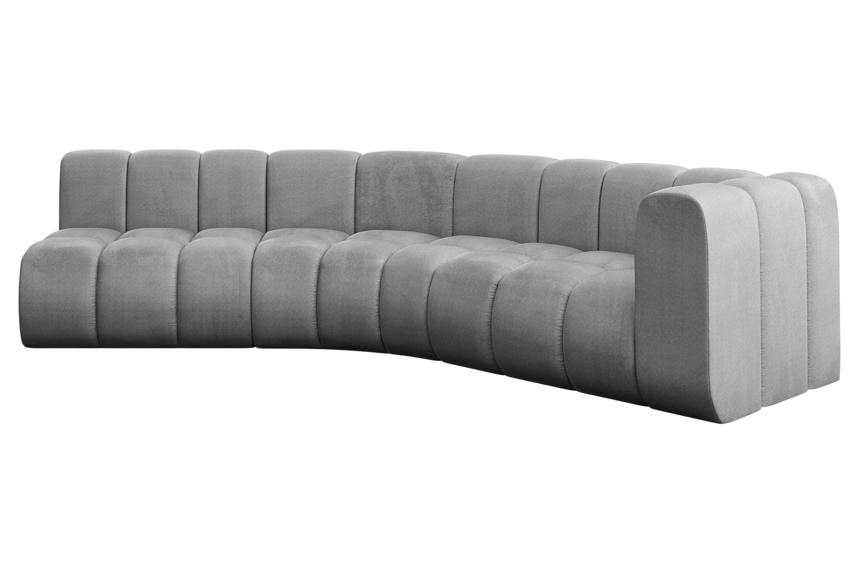 ECKSOFA modulares Sofa Karex-L1 - 308x194x70 cm Grau - Hellgrau, Holzwerkstoff/Textil (308/194cm) - ALTDECOR