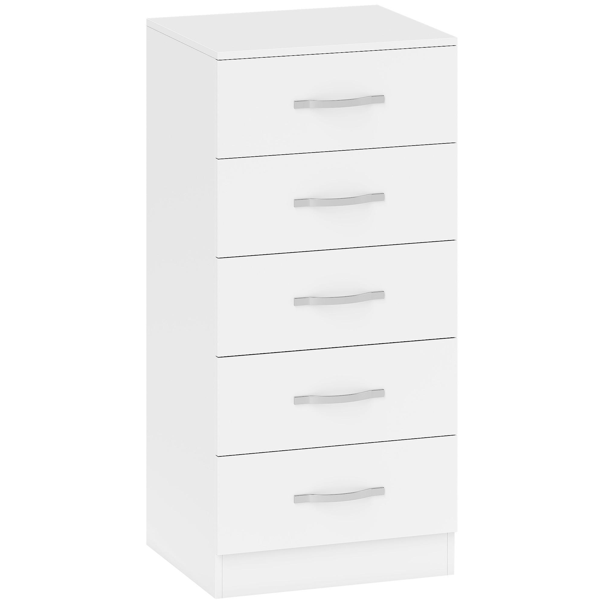 KOMMODE Spanplatte Weiß - Silberfarben/Weiß, Holzwerkstoff (35/85/40cm) - HOMCOM