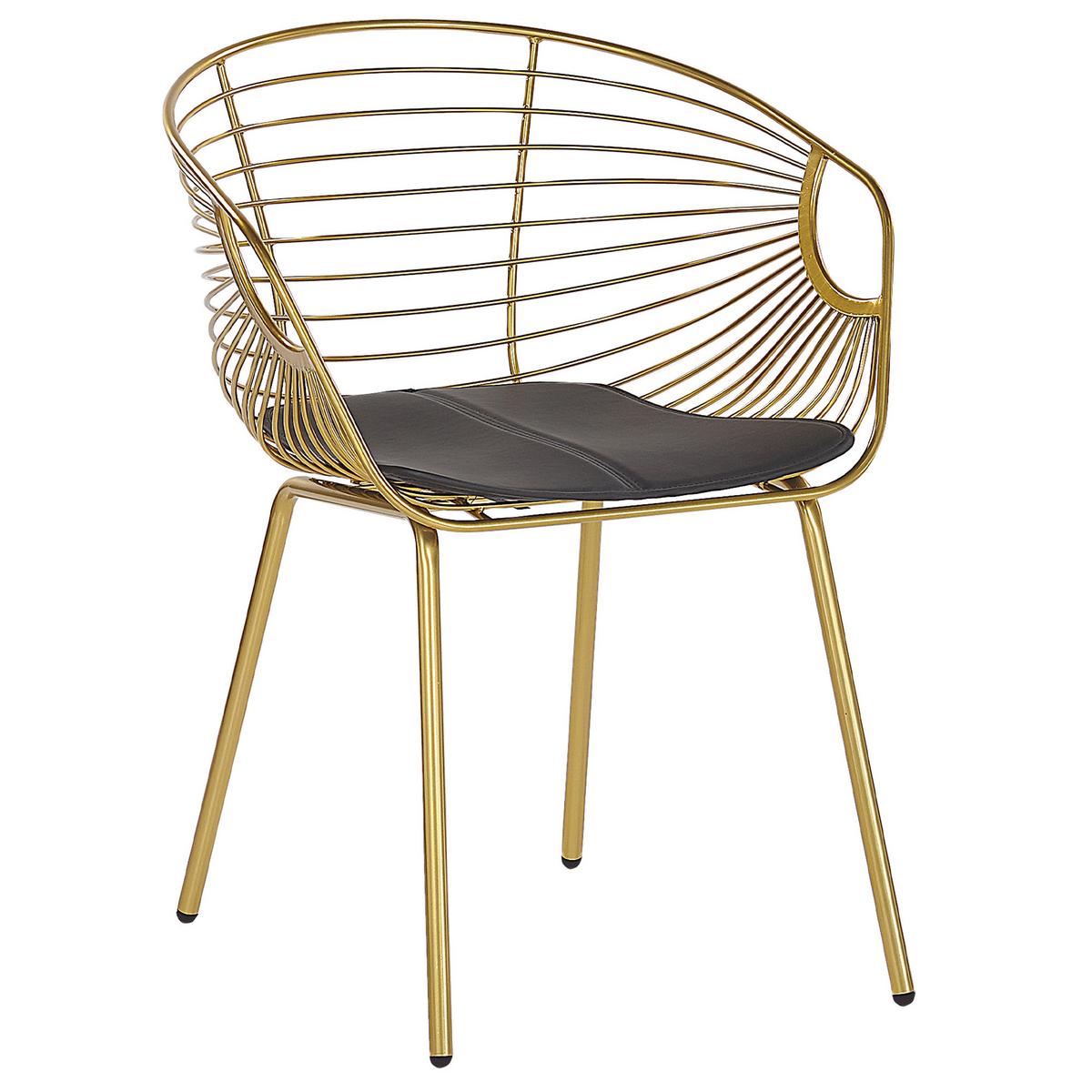 METALLSTUHL 2er-Set Gold Hoback - Goldfarben, Textil/Metall (60/79/56cm) - Beliani