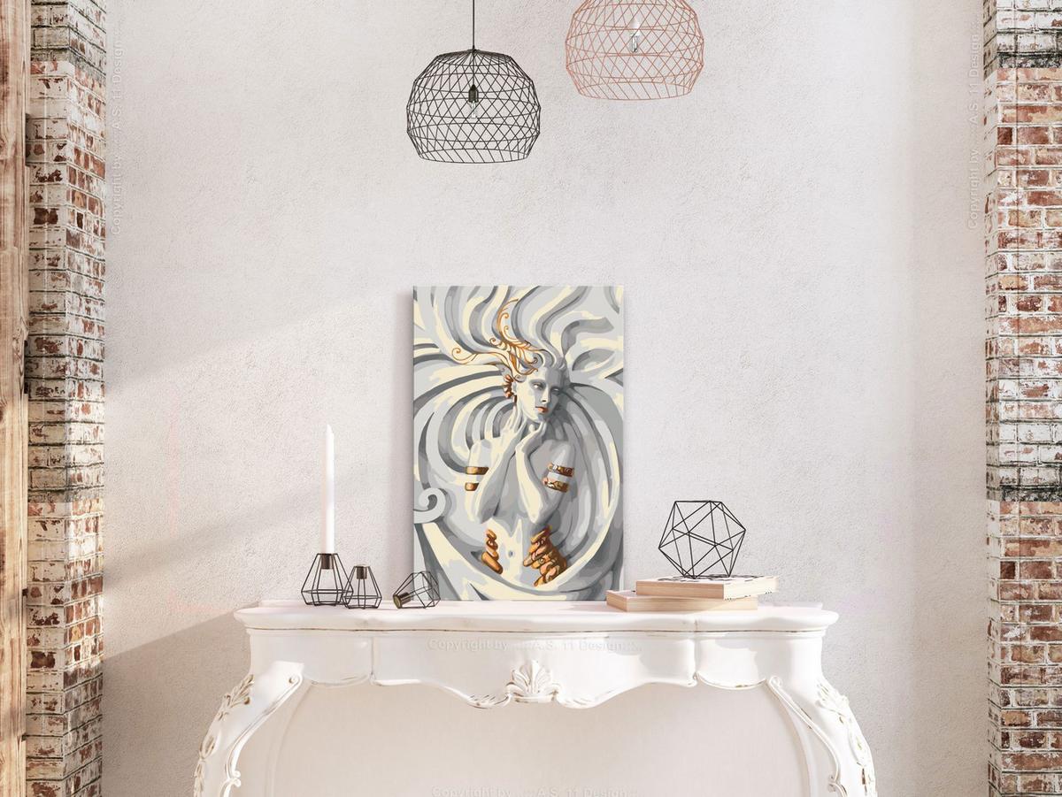 MALEN NACH ZAHLEN 40/50 cm - Braun/Grau, Textil (1.4/50cm) - KUNSTLOFT