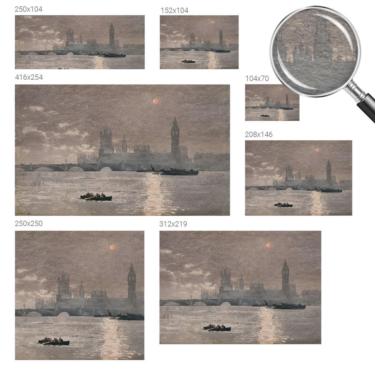 FOTOTAPETE 152x104 cm - Nachtpanorama - Grau, Textil (152/104cm) - Wallfluent