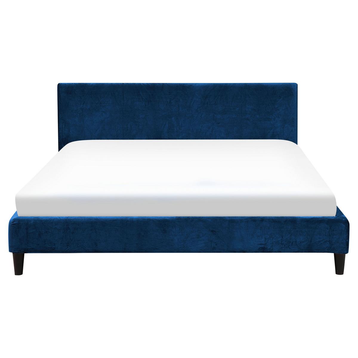 POLSTERBETT 160/200cm Dunkelblau Fitou - Dunkelblau, Textil (160/200cm) - Beliani